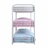 Homeroots 57 x 79 x 74 in. White Metal Triple Full Bunk Bed 347210